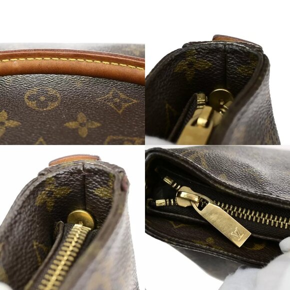 LOUIS VUITTON Logo Looping GM Shoulder Bag Monogram Leather Brown - Picture 8 of 16